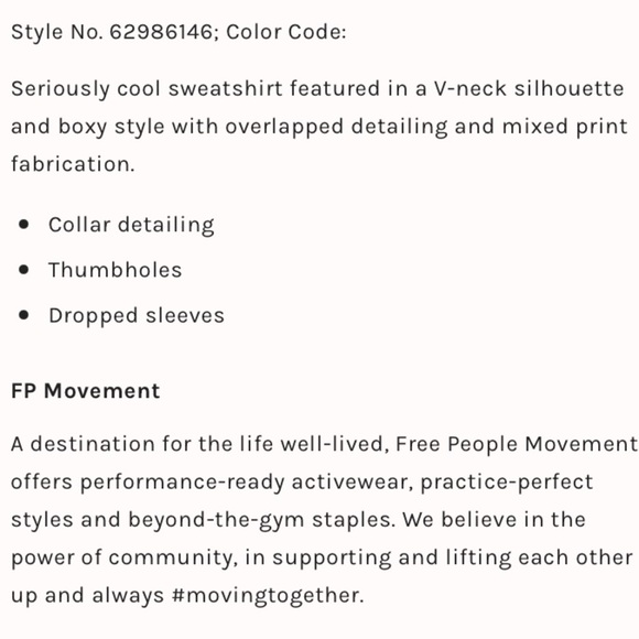 NWT Free People Overlapped Printed Sweatshirt Size Large - Picture 6 of 16